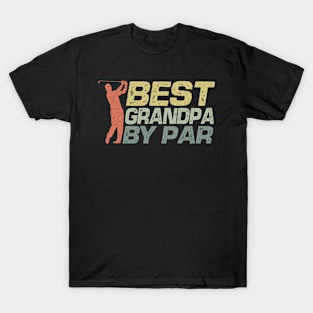 Vintage Best Grandpa By Par Funny Golfing Golf Player T-Shirt